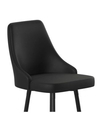 Petra Modern Upholstered Dining Stools With Chrome Accented Metal Frames And Footrests