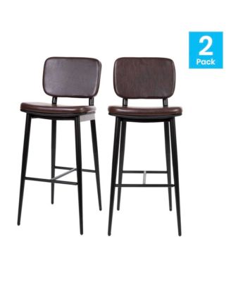 Regency Barstools Contemporary Metal Frame Stools With Integrated Footrest - Set Of 2