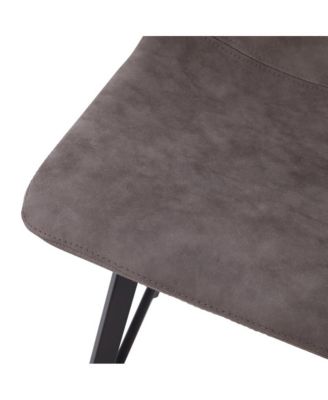 Oretha Set Of 2 Modern Upholstered Stools With Contoured, Low Back Bucket Seats And Iron Frames