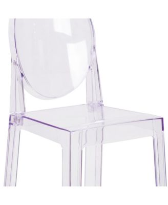 Ghost Counter Stool In Transparent Crystal With Oval Back