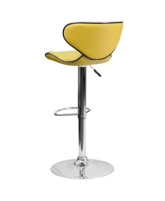 Contemporary Cozy Mid-Back Vinyl Adjustable Height Barstool