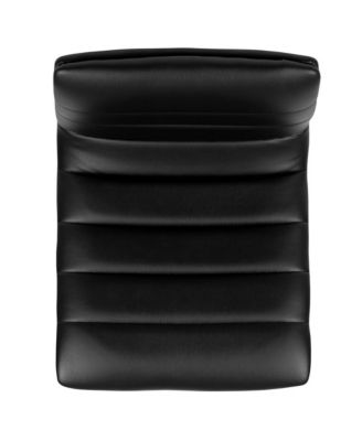 Coti Modern Channel Tufted Upholstered Height Adjustable Mid-Back Stool And Pedestal Base With Footrest