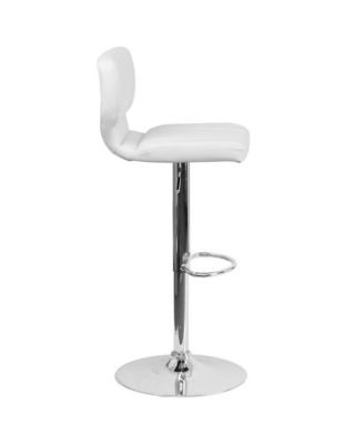 Vertical Stitch Back Swivel Adjustable Height Barstool