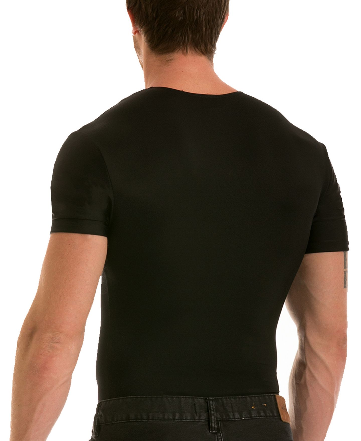 Мужская футболка Instaslim Big & Tall Insta Slim Compression Short Sleeve Crew-Neck, цвет: Чёрный — фото 3