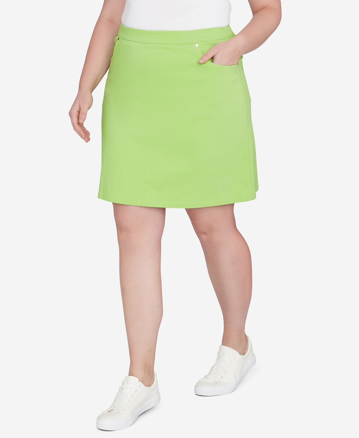 Shop Hearts Of Palm Plus Size Feeling The Lime Solid Skort