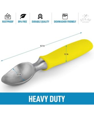 Heavy Duty Ice Cream Scoop - Stainless Steel Ice Cream Scooper With Non-Slip Rubber Grip