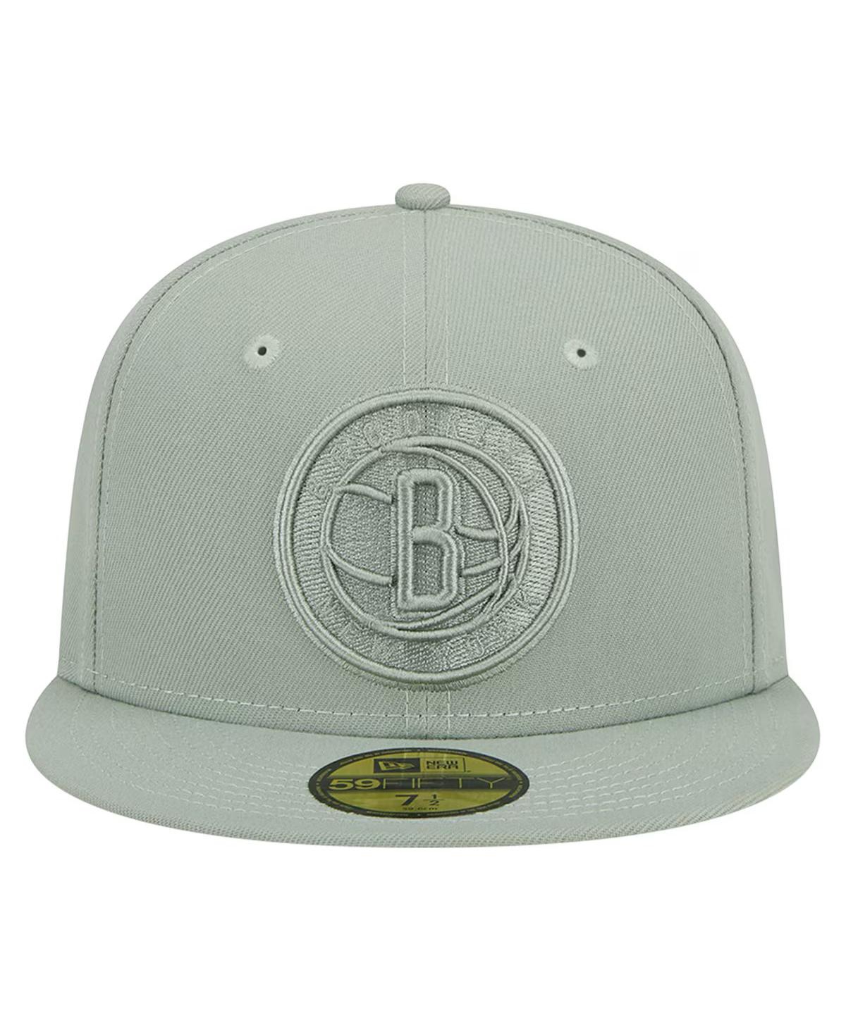 NEW ERA MEN'S LIGHT GREEN BROOKLYN NETS SAGE COLOR PACK 59FIFTY FITTED HAT 