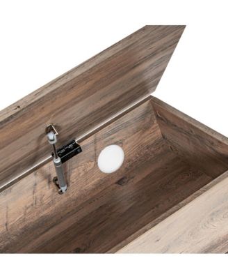 Green River Rustic Farmhouse Entryway Bench With Bottom Storage Shelf