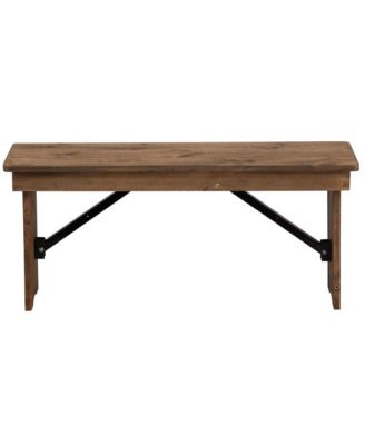 Antique Solid Pine Folding Farmhouse Style Bench