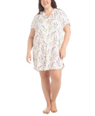 Hanes - Plus Size Garden Grove Printed Short-Sleeve Sleepshirt