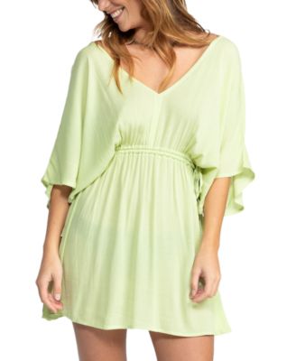 Roxy - Juniors' Sun Baby Textured Drawstring-Waist Cover-Up Dress