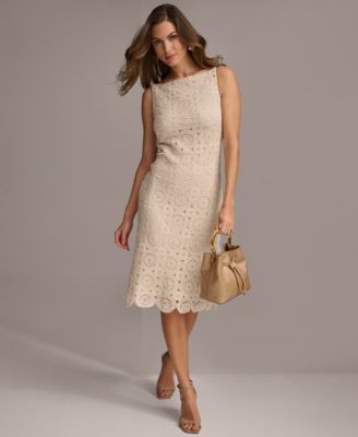 【Donna Karan New York】Boat-Neck Gown Donna Karan New York Women's Boat Neck Sleeveless Scuba Gown