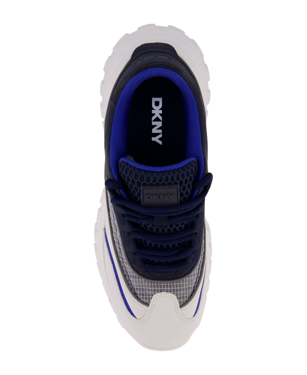 Shop Dkny Men's Mixed Media Low Top Lightweight Sole Trekking Sneakers In White