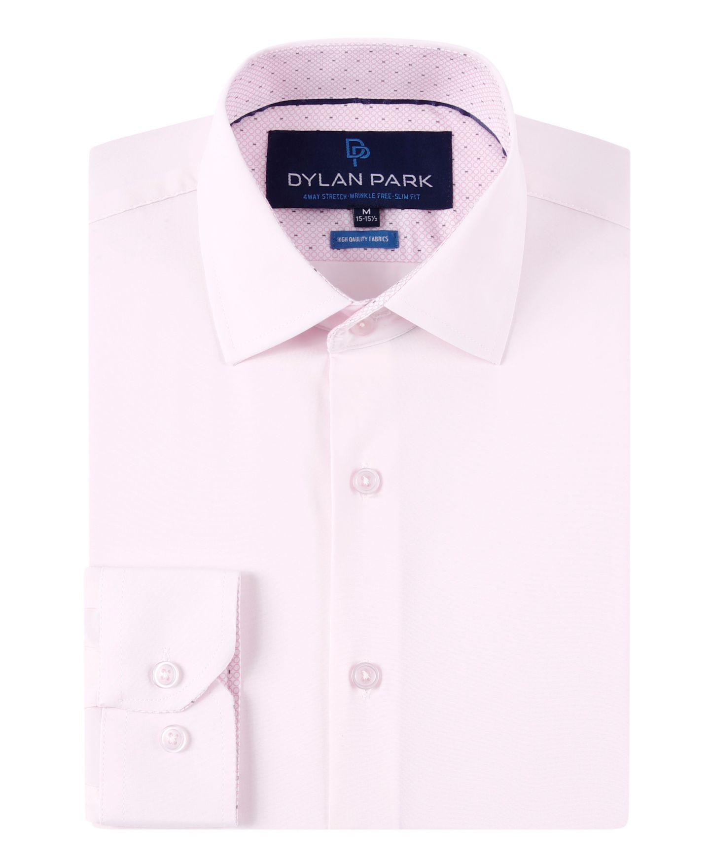 Мужская рубашка Dylan Park Geometric Performance Stretch Button Down Dress Shirt, цвет: Розовый — фото 2