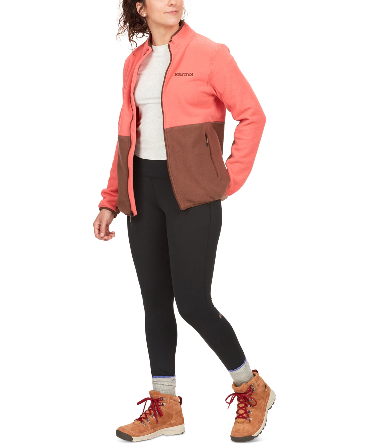 Marmot Women's Rocklin Colorblocked Fleece Jacket -Pinecone