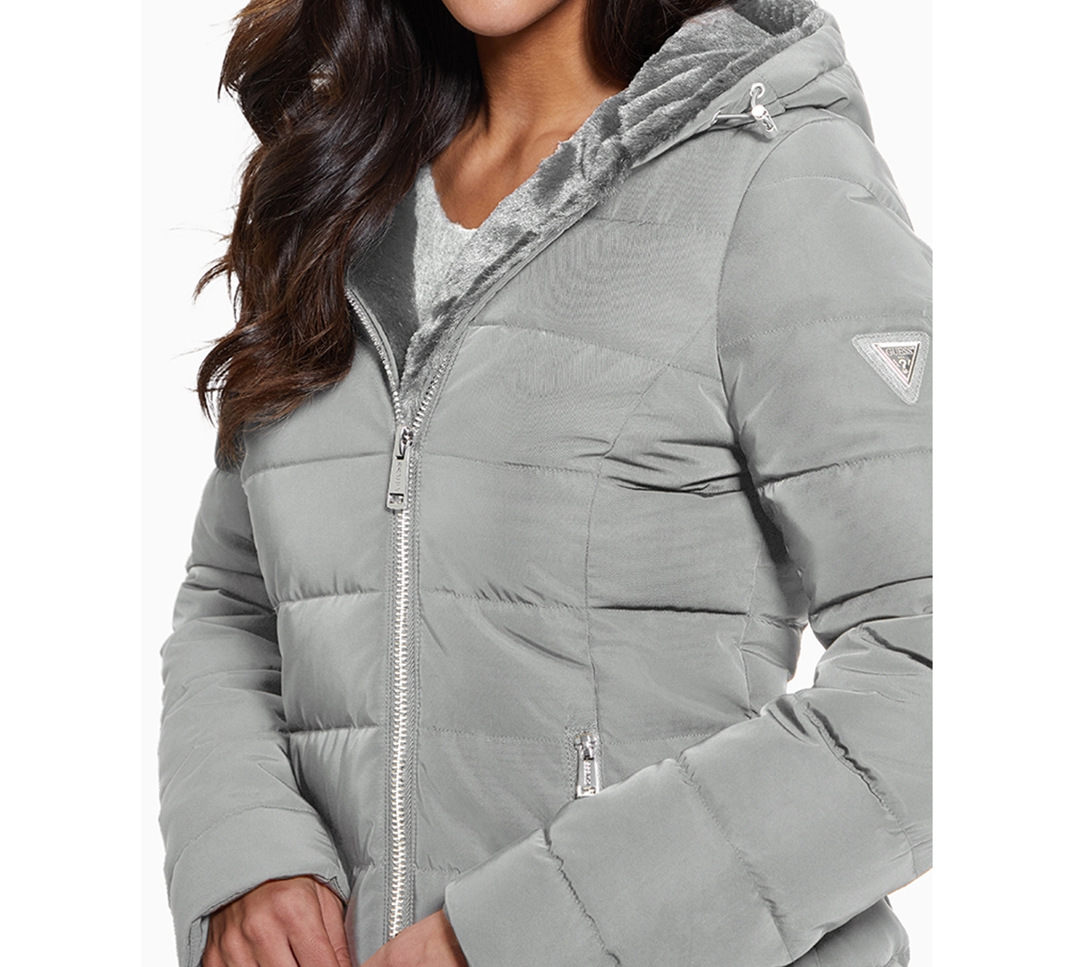 Guess Women's Faux-Fur-Lined Hooded Puffer Coat