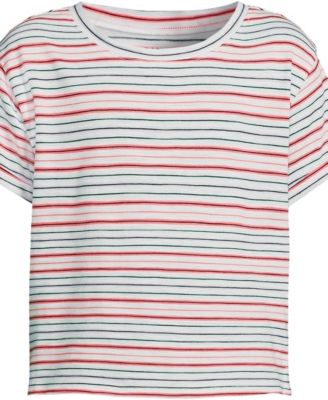 Girls Short Sleeve Slub Crewneck Top