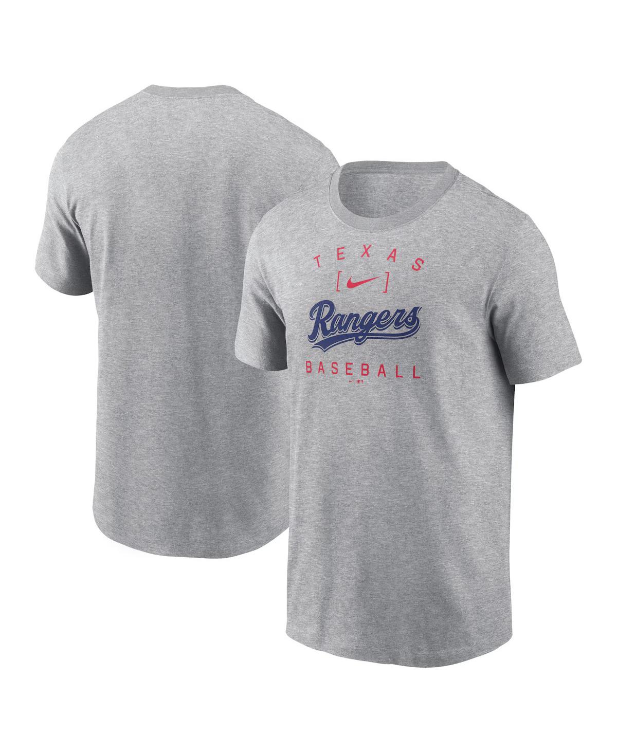 Nike Men's Heather Gray Texas Rangers Home Team Athletic Arch T-Shirt - Heather Gray