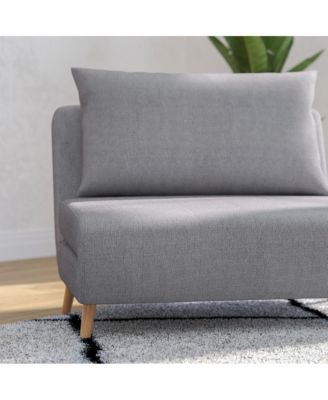 Celine Convertible Tri-Fold Sleeper Chair With Channel Stitching And Pillow