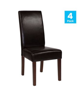 Ellison Mid-Century Panel Back Parsons Accent Dining Chair - Set Of 4