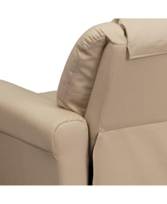 Contemporary Kids Single Wood Cup Holder, Headrest  Recliner Chair