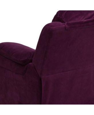 Deluxe Vinyl Padded Contemporary Kids Recliner With Storage Arms