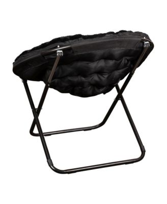 1 Count With Cozy Faux Fur Cushion And Metal Frame For Dorms, Bedrooms, Apartments And More - Ersa Oversize Folding Saucer Chair
