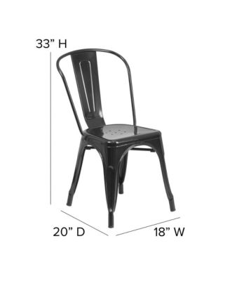 Perth Metal Stacking Dining Chairs With Poly Resin Seats For Indoor/Outdoor Use