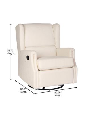 Abby 3-In-1 Wingback Manual Recliner Rocker Swivel Glider Chair