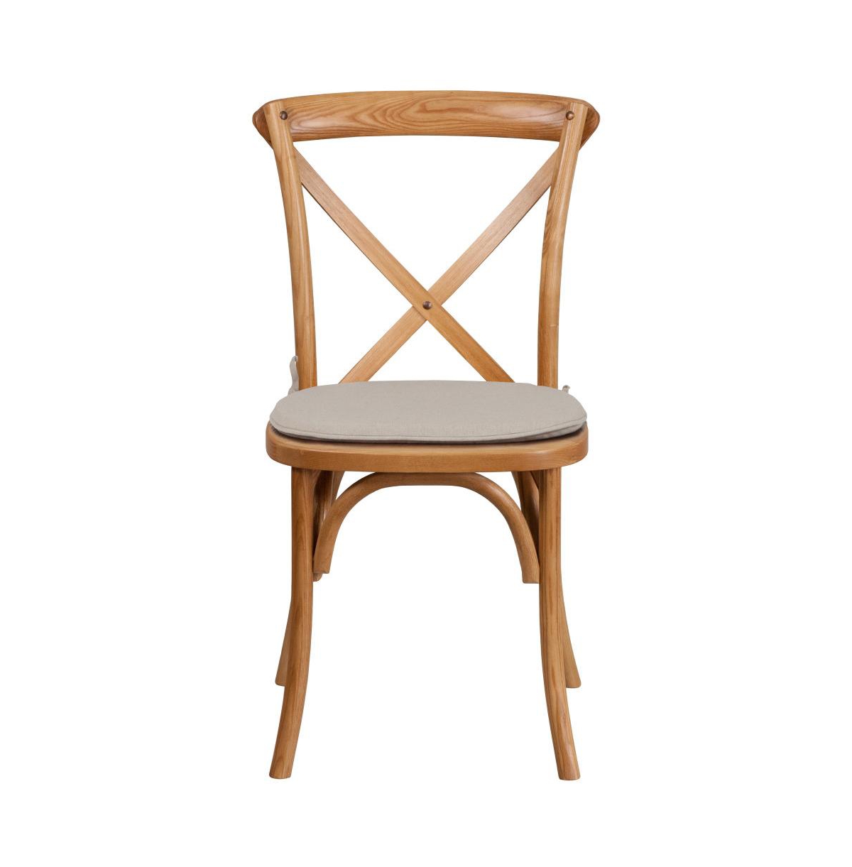Merrick Lane Davisburg Stackable Wooden Cross Back Bistro Dining Chair With Cushion