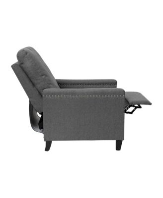 Renza Transitional Pushback Recliner With Pillow Style Back And Accent Nail Trim - Manual Recliner