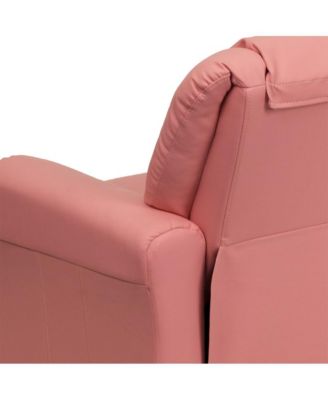 Contemporary Kids Single Wood Cup Holder, Headrest  Recliner Chair