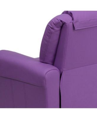 Contemporary Kids Single Wood Cup Holder, Headrest  Recliner Chair