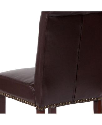 2 Pk Upholstered Rolled Back Parson'S Chair With Nailhead Trim & Finished Frame With Plastic Floor Glides