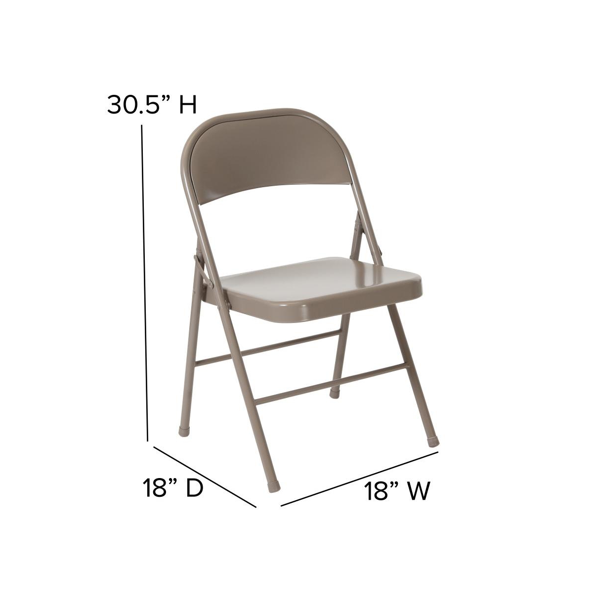 Emma+Oliver 4 Pack Double Braced Commercial Party Events Steel Metal Folding Chair