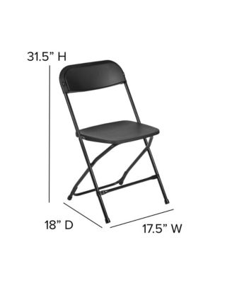 Set Of 10 Stackable Folding Plastic Chairs - 650 Lb Weight Capacity