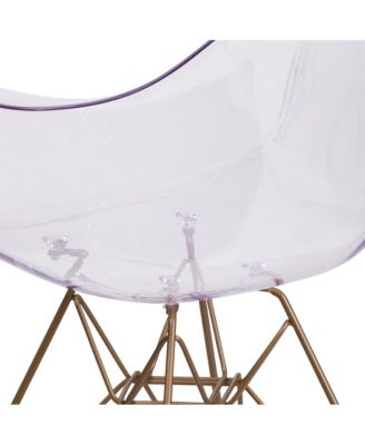 2 Pack Transparent Side Chair With Solid Base