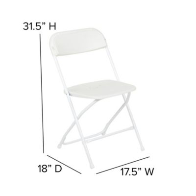 Set Of 6 Stackable Folding Plastic Chairs - 650 Lb Weight Capacity