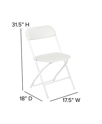 Set Of 6 Stackable Folding Plastic Chairs - 650 Lb Weight Capacity