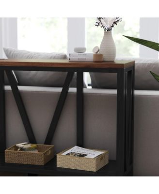 Erikson Modern Farmhouse Engineered Wood Sofa Table With Wood Bracing And Lower Shelf