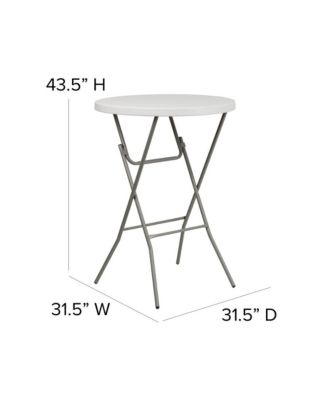 2.63-Foot Round Plastic Bar Height Folding Table