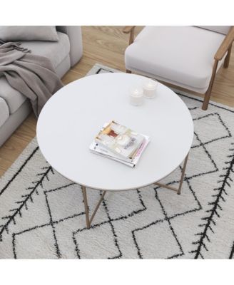 Fairdale Coffee Table With Round Cross Brace Frame