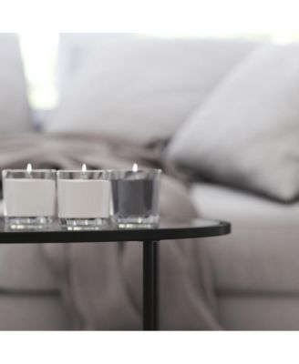 Newbury Glass Coffee Table With Round Matte Frame And Vertical Legs