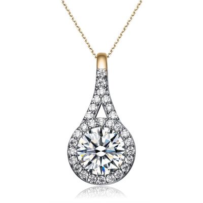Timeless Sterling Silver CZ Solitaire Split Bail Necklace