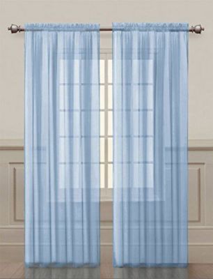 Home 2 Pack Ultra Luxurious Semi Sheer Voile Curtains - Baby Blue