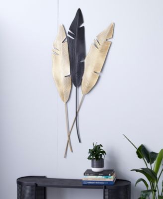 Gold Metal Leaf Wall Decor 24" x 1" x 53"