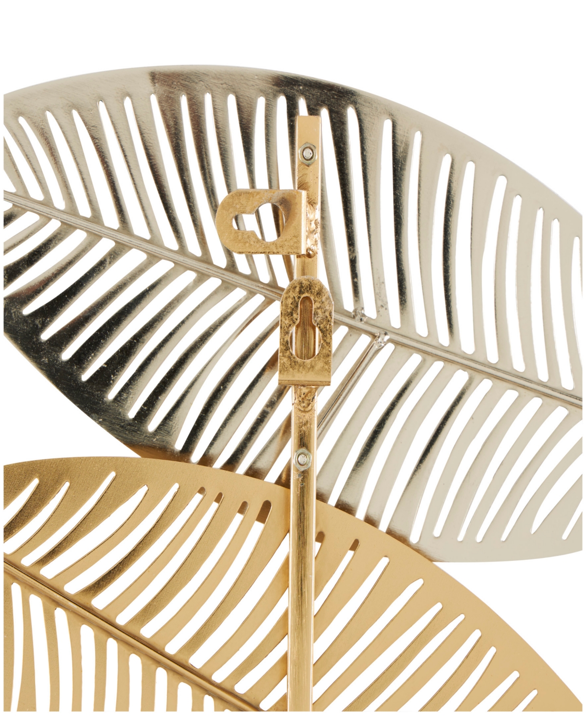 Rosemary Lane Gold Metal Leaf Metallic Wall Decor With Silver Accents, 2" X 32" X 13" In Gold