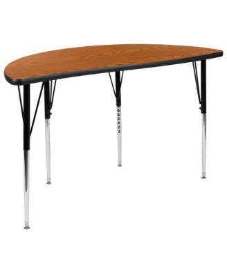 2 Piece 47.5" Circle Wave Collaborative Adjustable Activity Table Set