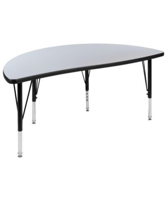 76" Oval Wave Collaborative Laminate Activity Table Set With 14" Student Stack Chairs