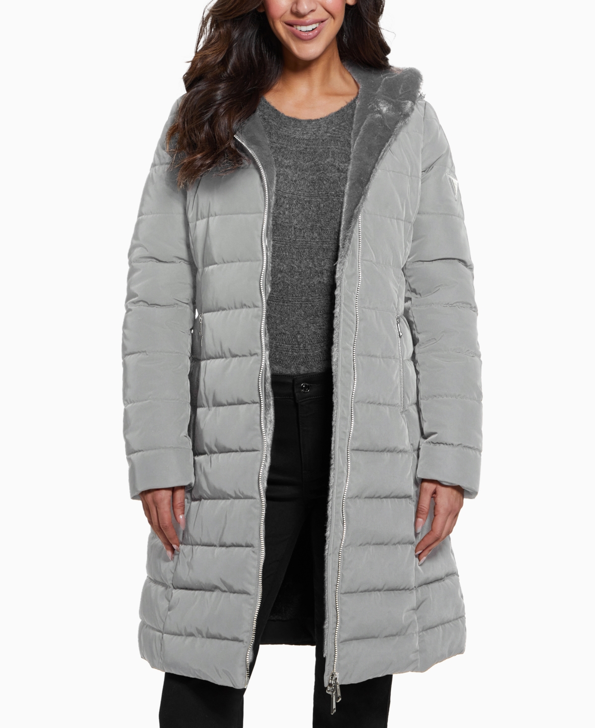 Guess Women's Faux-Fur-Lined Hooded Puffer Coat